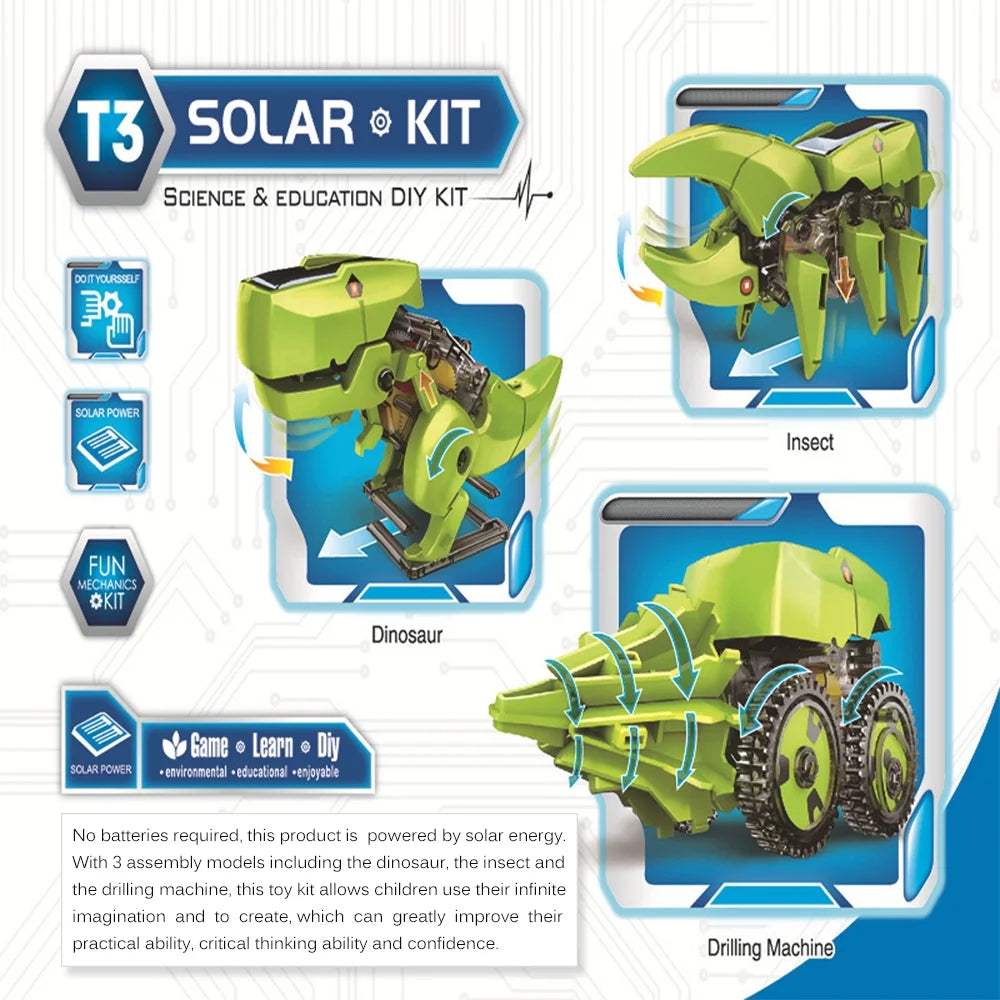 3-in-1 Robot Toy Set with STEM Science Experiment R1198