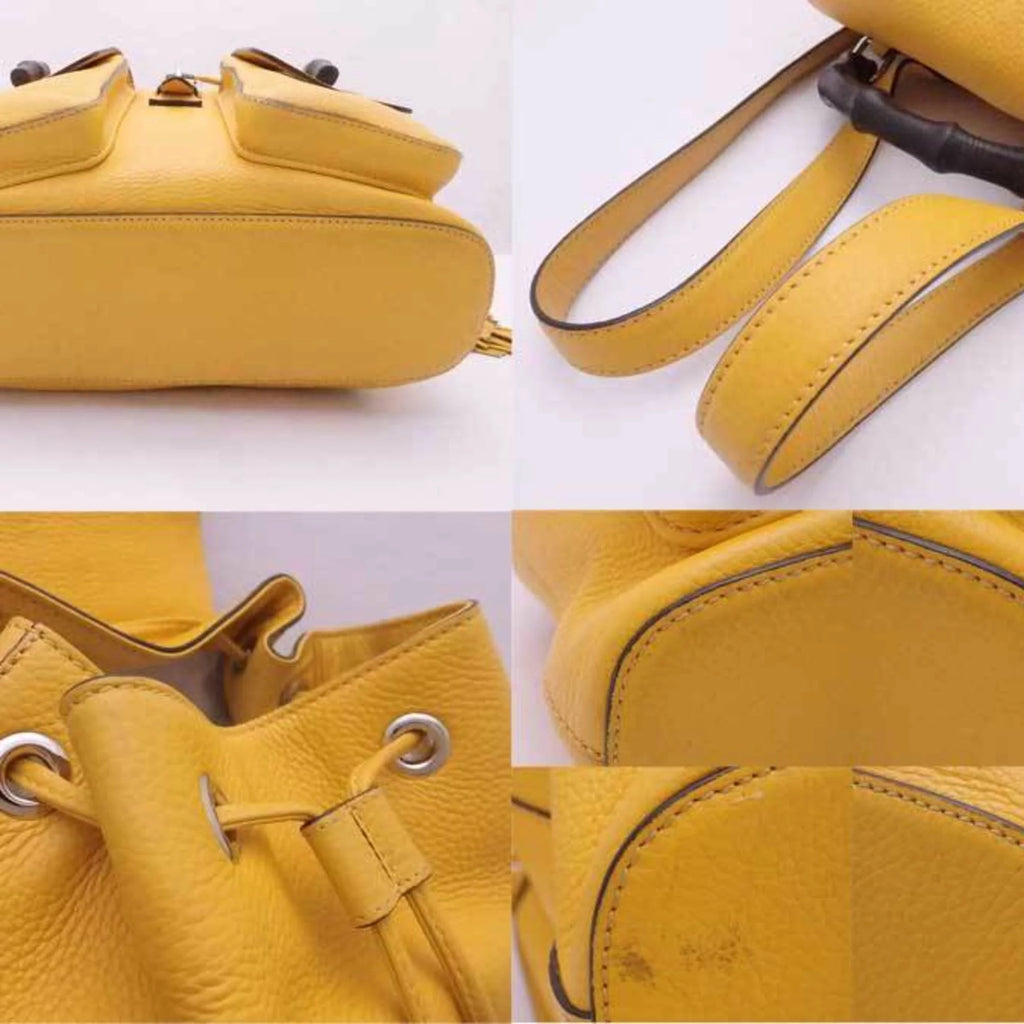 Yellow Leather Handbag M4784