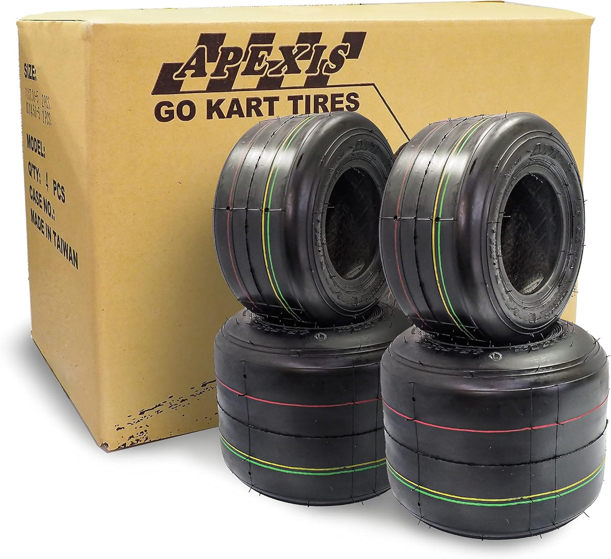 10x4.50-5 & 11x7.10-5 Go Kart Slick Tires, 4-Ply, Tubeless (Set of 4) X71427
