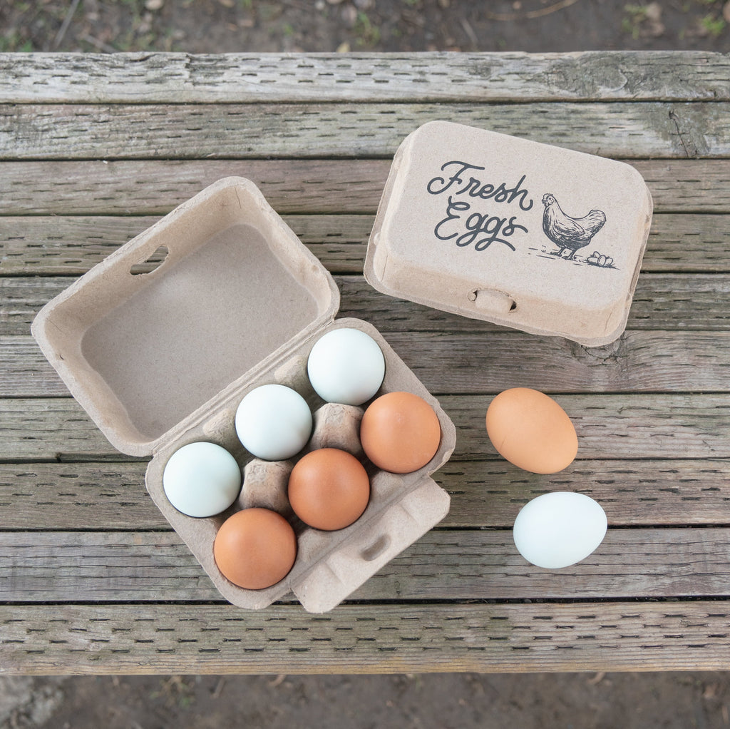 Half Dozen Egg Cartons 30-Pack 2x3 Biodegradable Recycled Pulp N492