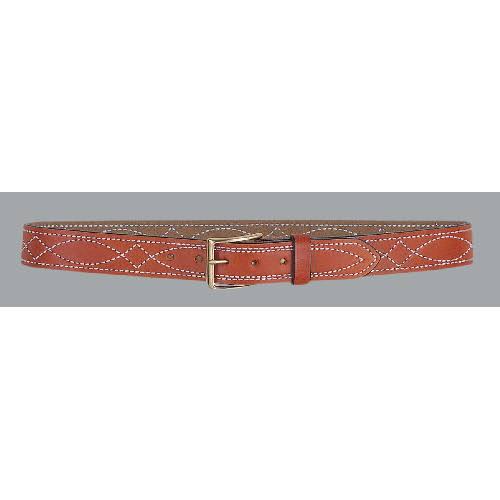 Tan Brass Fancy Stitch Lined Belt O571269