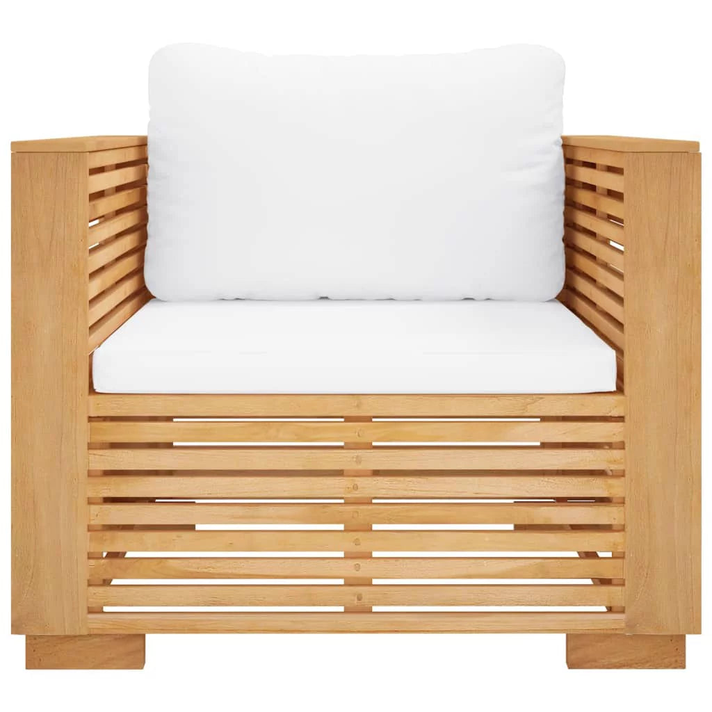 Solid Wood Teak Patio Sofa Chair with Cushions B88390