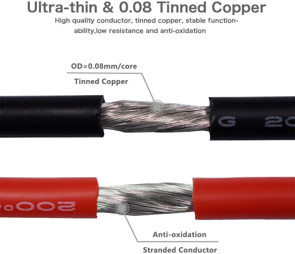 8 Gauge Silicone 2 Conductor Parallel Cable, 33ft, Red Black G885
