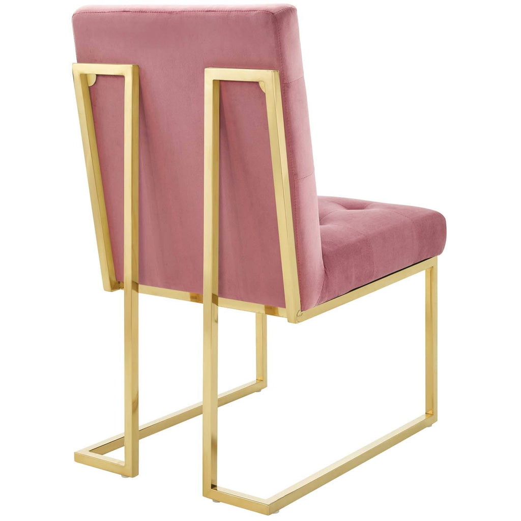 Gold Dusty Rose Performance Velvet Dining Chair P763