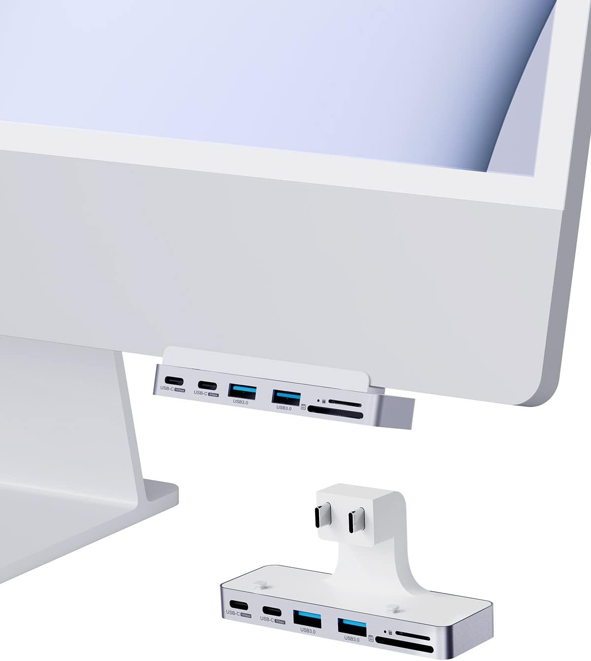 USB C Clamp Hub Docking Station with HDMI, USB C 3.1, USB 3.0 Ports and SD Card Reader B8306