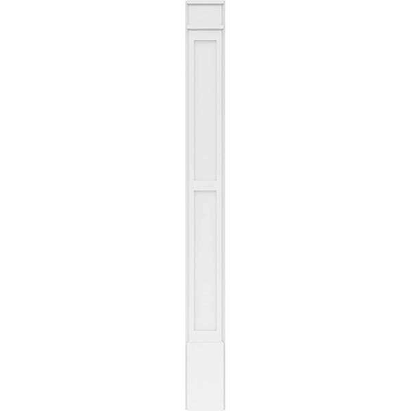 8x22W x 82x22H x 2x22P Two Equal Flat Panel PVC Pilaster with Decorative Capital & Base (Pair) H39568