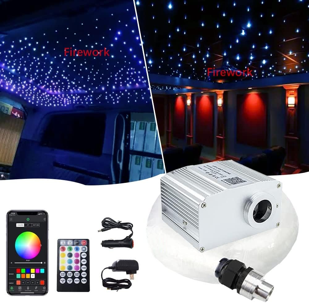 Bluetooth RGBW LED Fiber Optic Star Ceiling Light 360pcs 9.8ft I322926