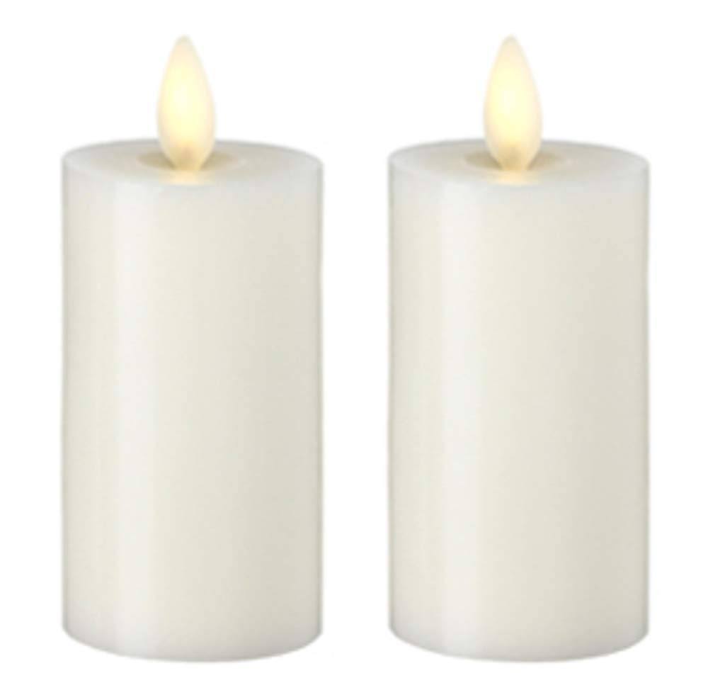 2x22 x 3x22 Set of 2 Moving Flame Votive Wax Ivory Unscented Candle R112891