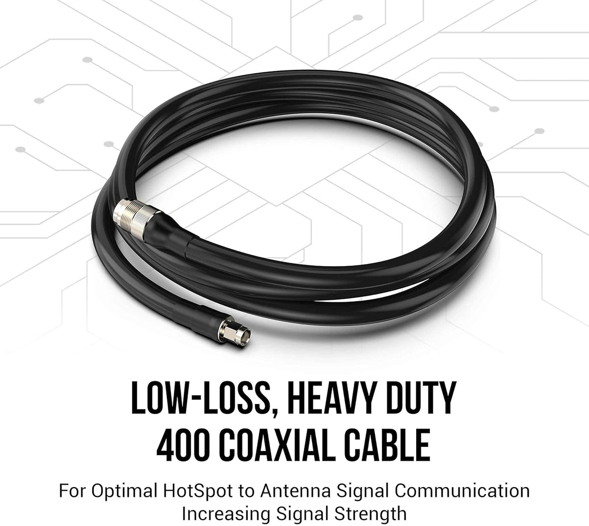 Hotspot Antenna System with Low Loss 400 Coaxial Cable & Extra Long 8 DBI Antenna E4817