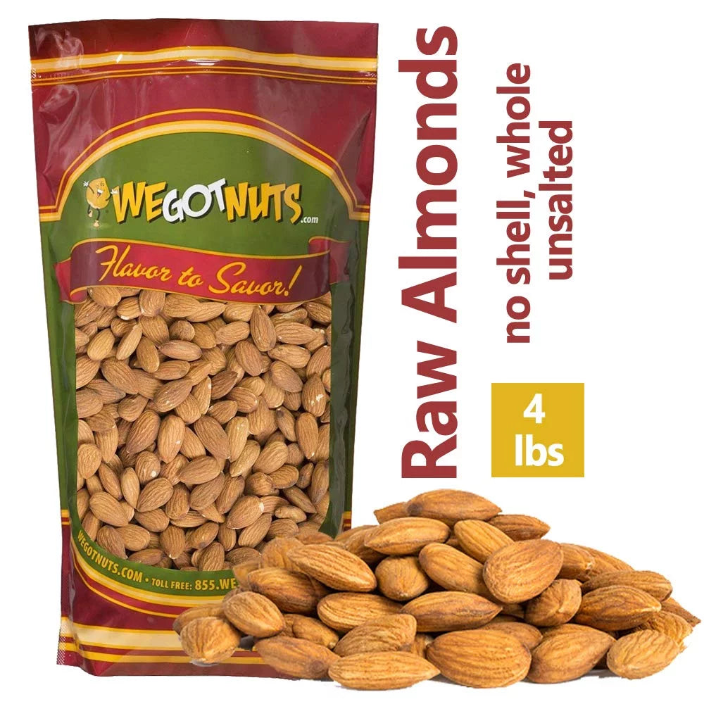 Jumbo Raw Whole Shelled Unsalted Almonds 4 pounds J190