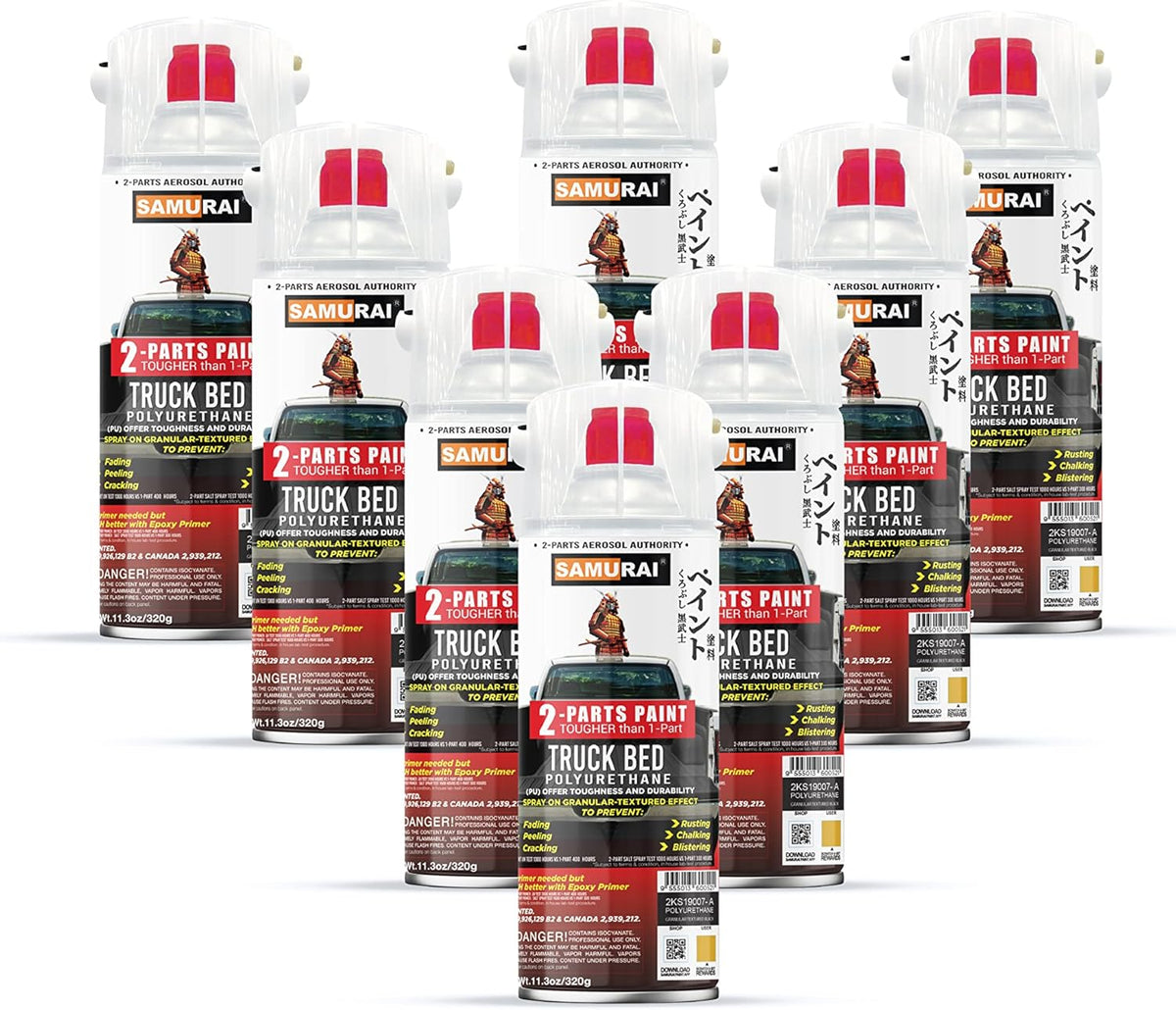 Black 2-Part Polyurethane Bed Liner Spray, 11.3 Ounce, 4 Packs F47554