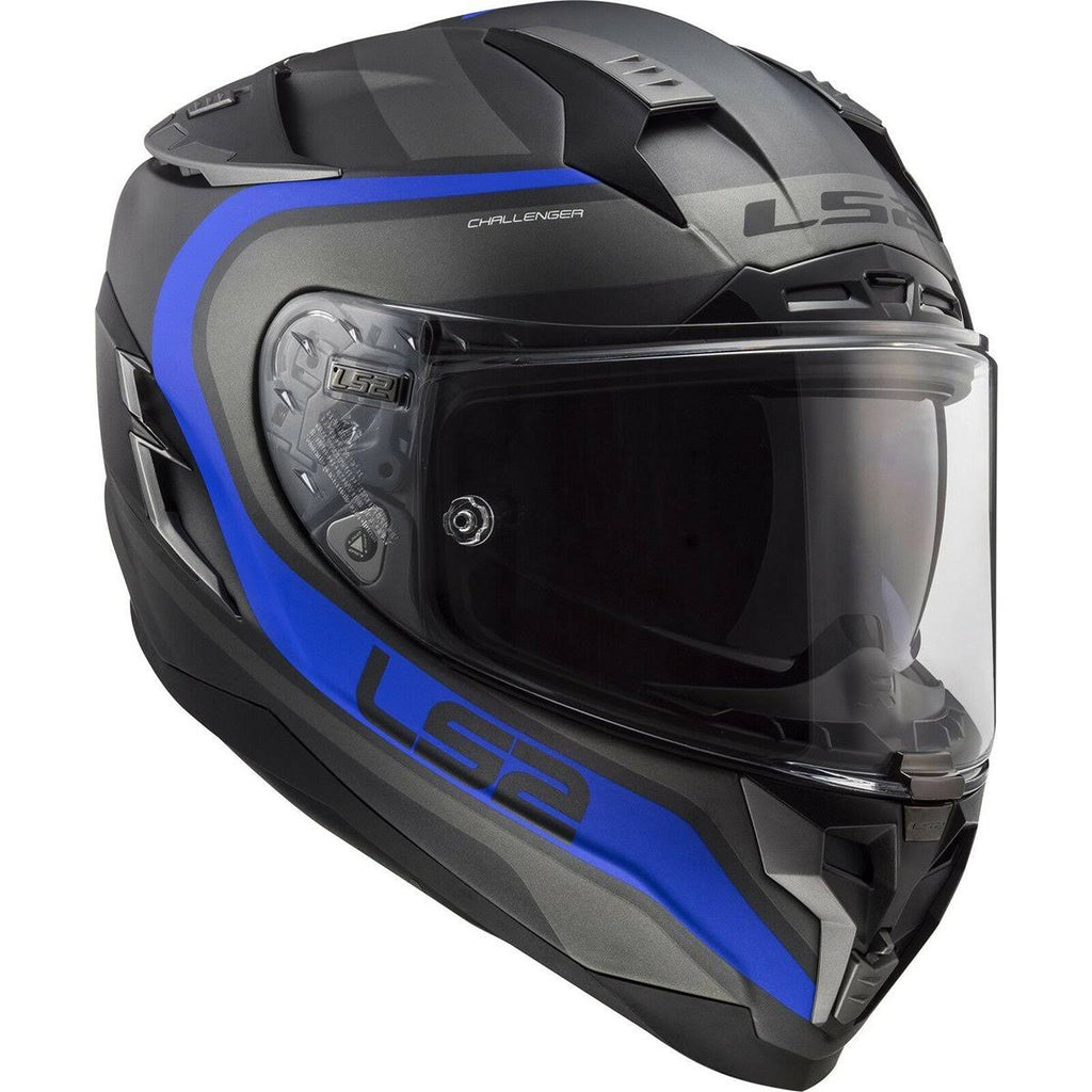 Matte Titanium / Blue 2X-Large Street Helmet E6195