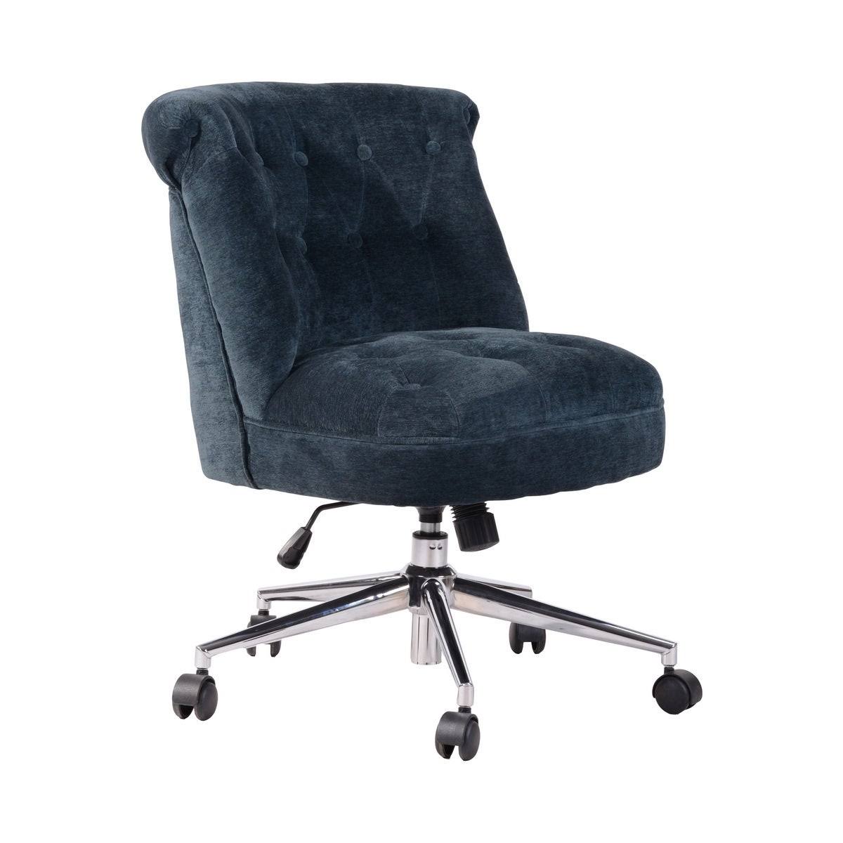 Blue Velvet Upholstered Task Chair K40481