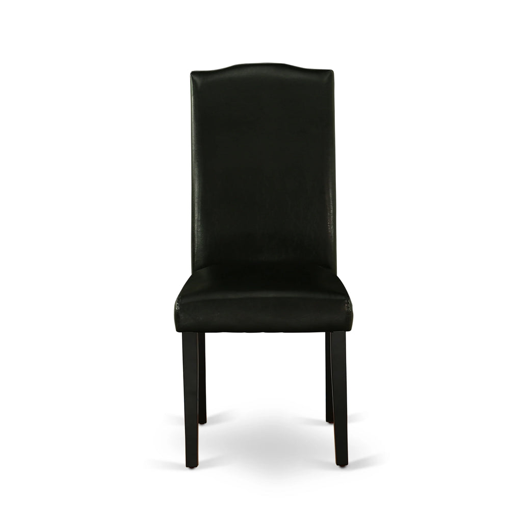 Black Leather Seat 7-piece Wood Dining Set P956314