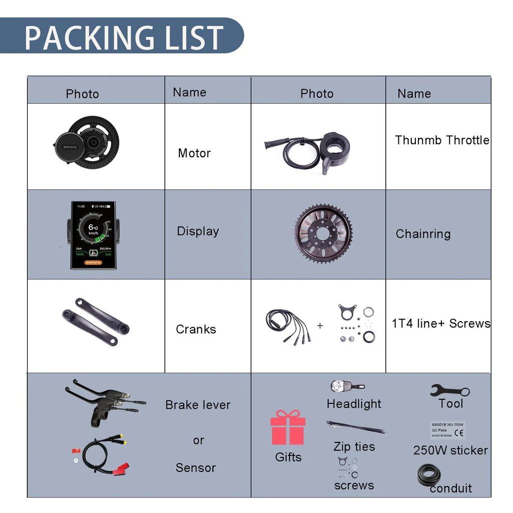 1000W 52V Mid Drive Motor Kit Electric Bicycle Conversion Kit Y84665