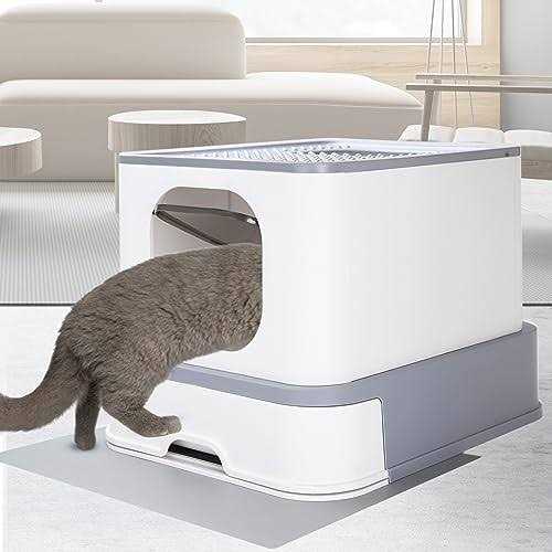 Large Top Entry Anti-Splashing Cat Litter Box with Lid G659913