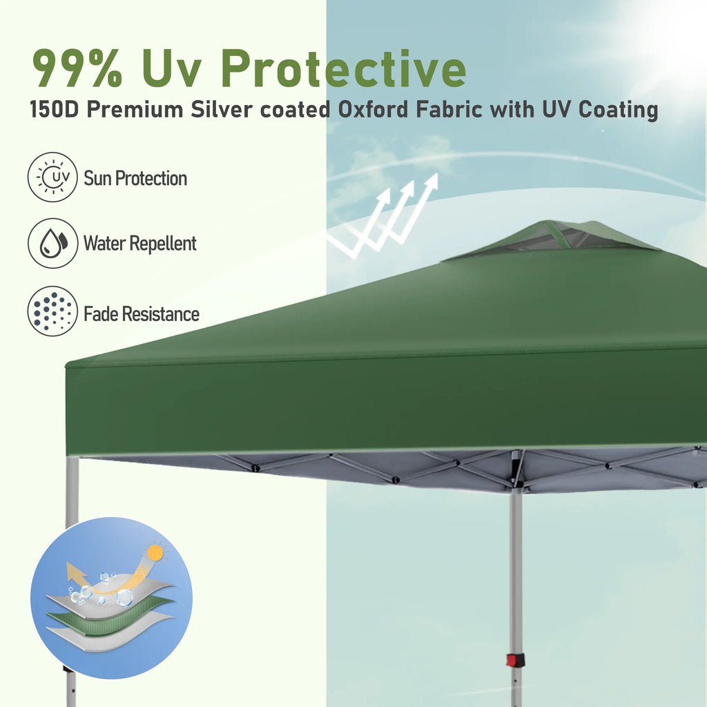 10x10ft Pop-up Canopy Tent with Wheeled Bag - Blue P623184