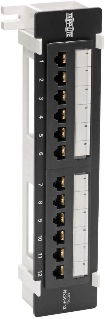 Black 24-Port Cat6 PoE+ Patch Panel Q390898