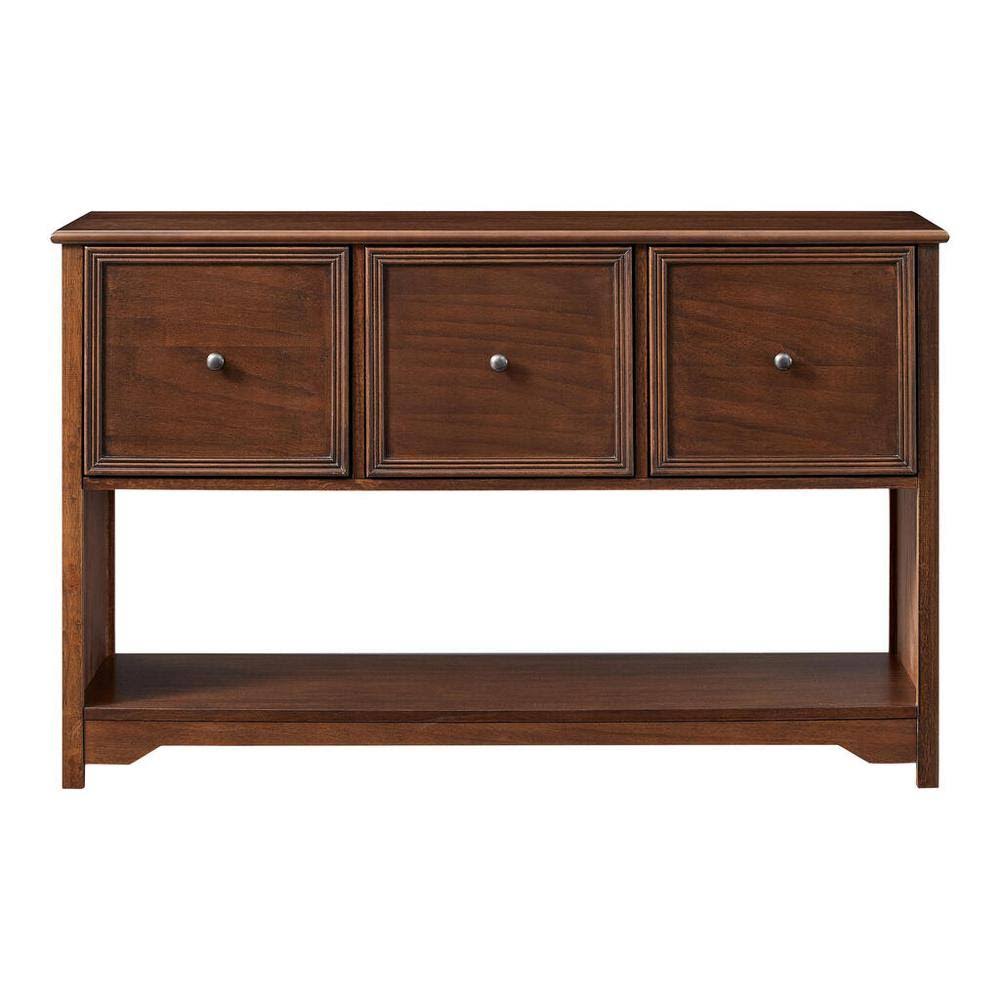3 Drawer Lateral File Cabinet Brown Open Shelf B734201