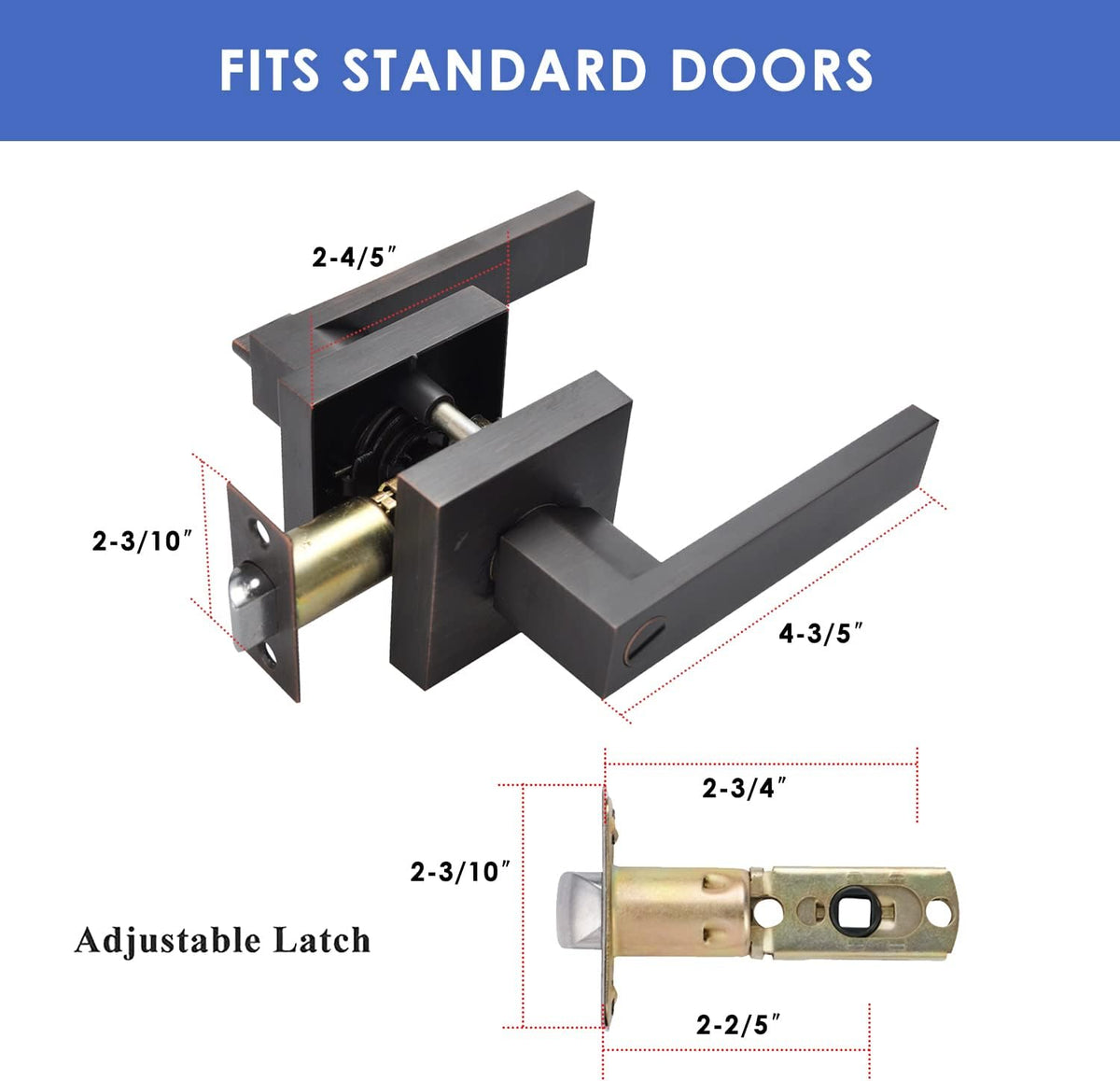 Brushed Bronze Zinc Alloy Door Lever Lock A3499