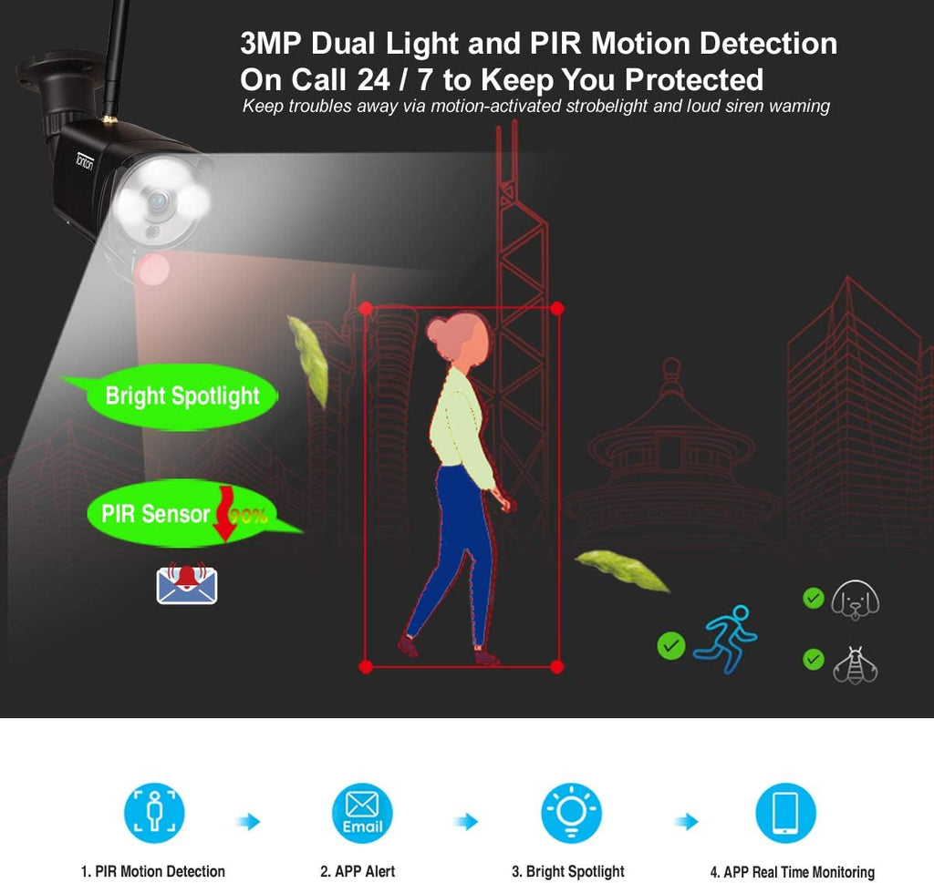8CH 5MP Wireless Security Camera System with 2TB HDD and 8PCS 3MP Outdoor Bullet Cameras K9185