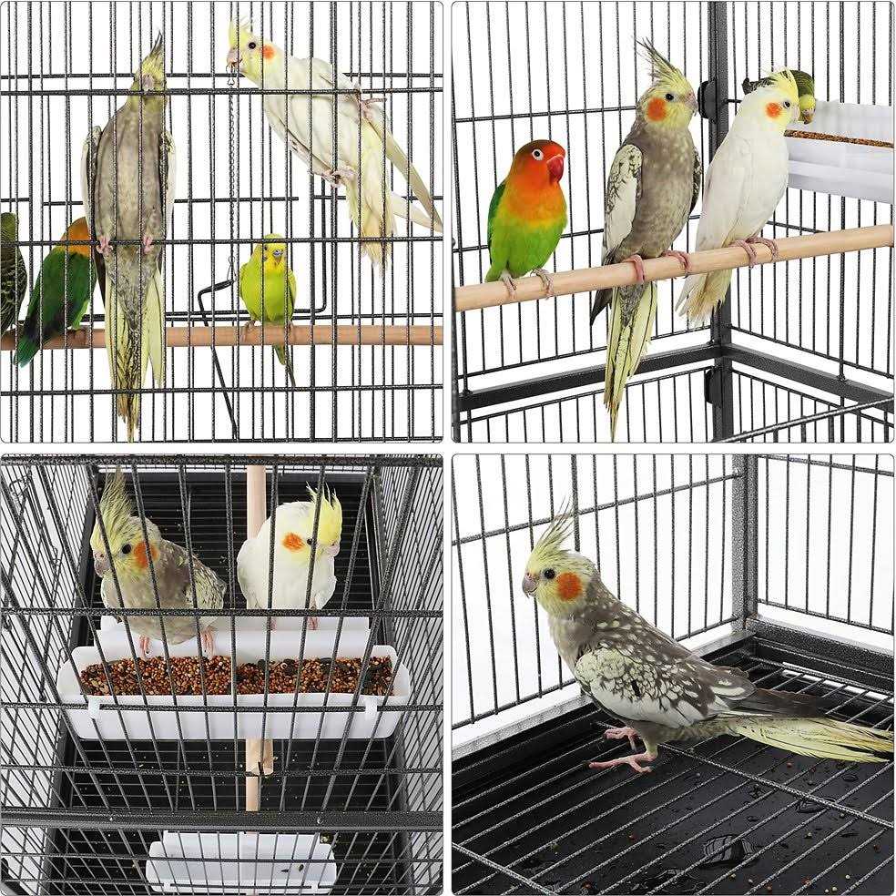 Large Bird Rolling Cage & Storage Shelf Q539163
