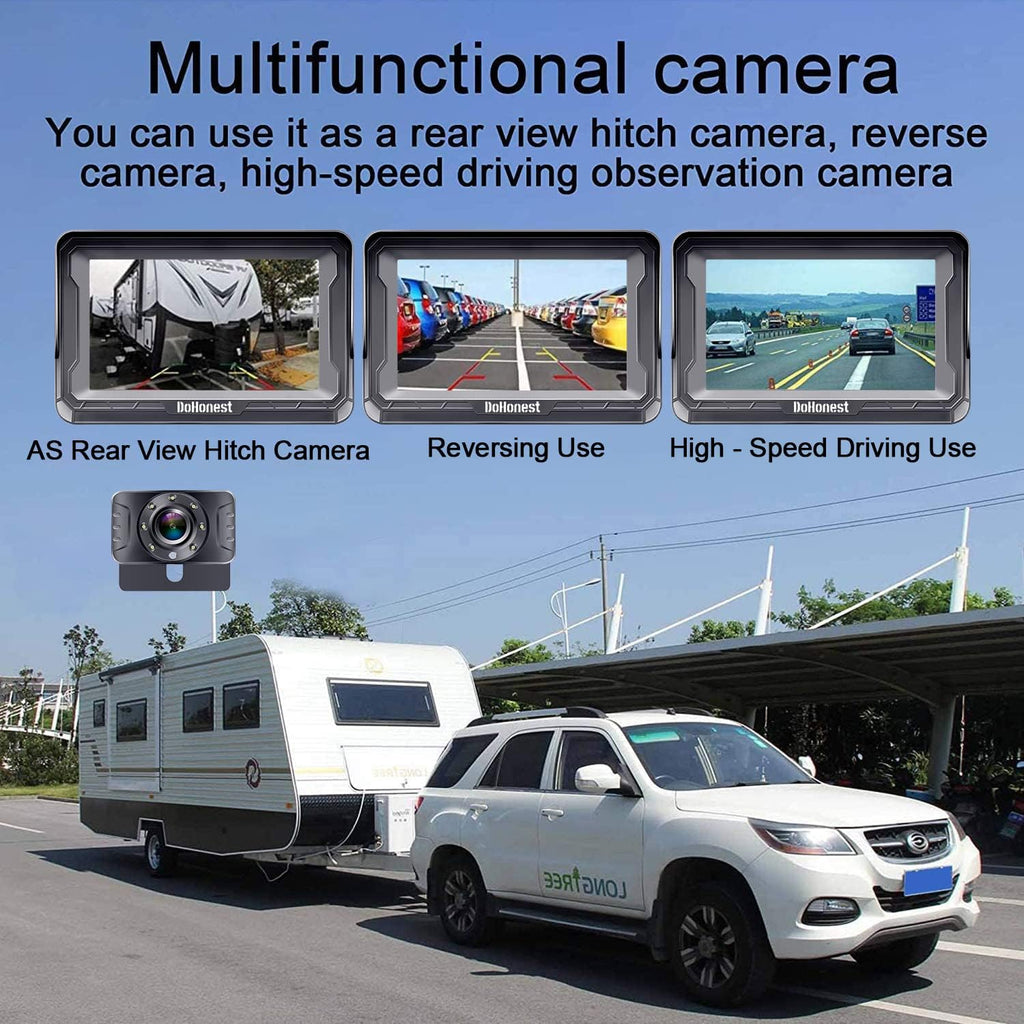 HD 1080P 7 LED Night Vision Reverse Camera with LCD Monitor, Pack of 2 K74656