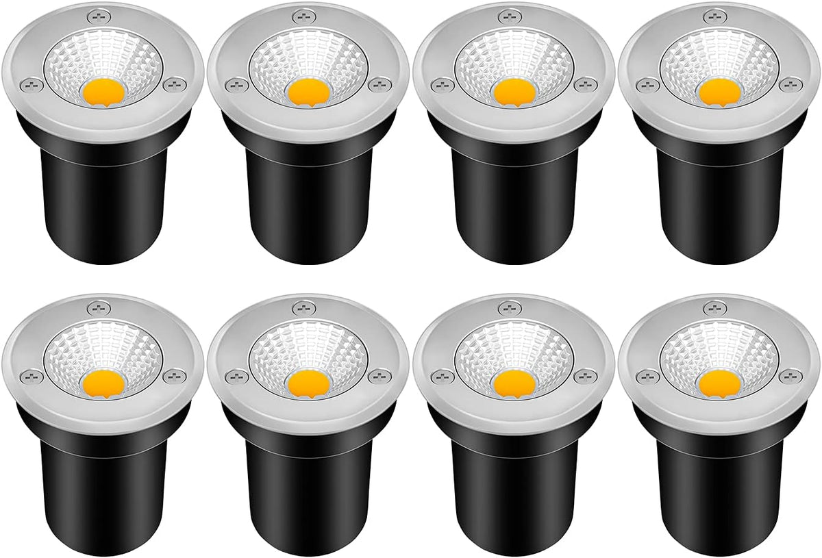 8 Pack 3W LED Warm White Well Lights R349