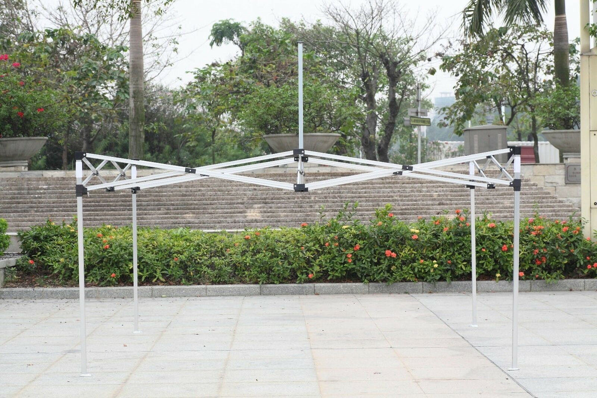 10x10 ft White Pop up Canopy Tent Steel Frame Q31875