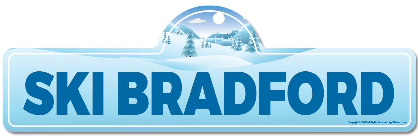 Ski Bradford Street Sign Indoor Outdoor Skiing Skier Snowboarder Décor K30970