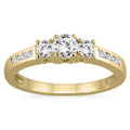 10K Yellow Gold Three Stone Diamond Ring R4157