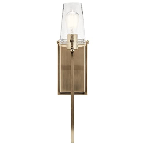 1 Light Wall Sconce with Clear Seeded Glass in Champagne Bronze K999