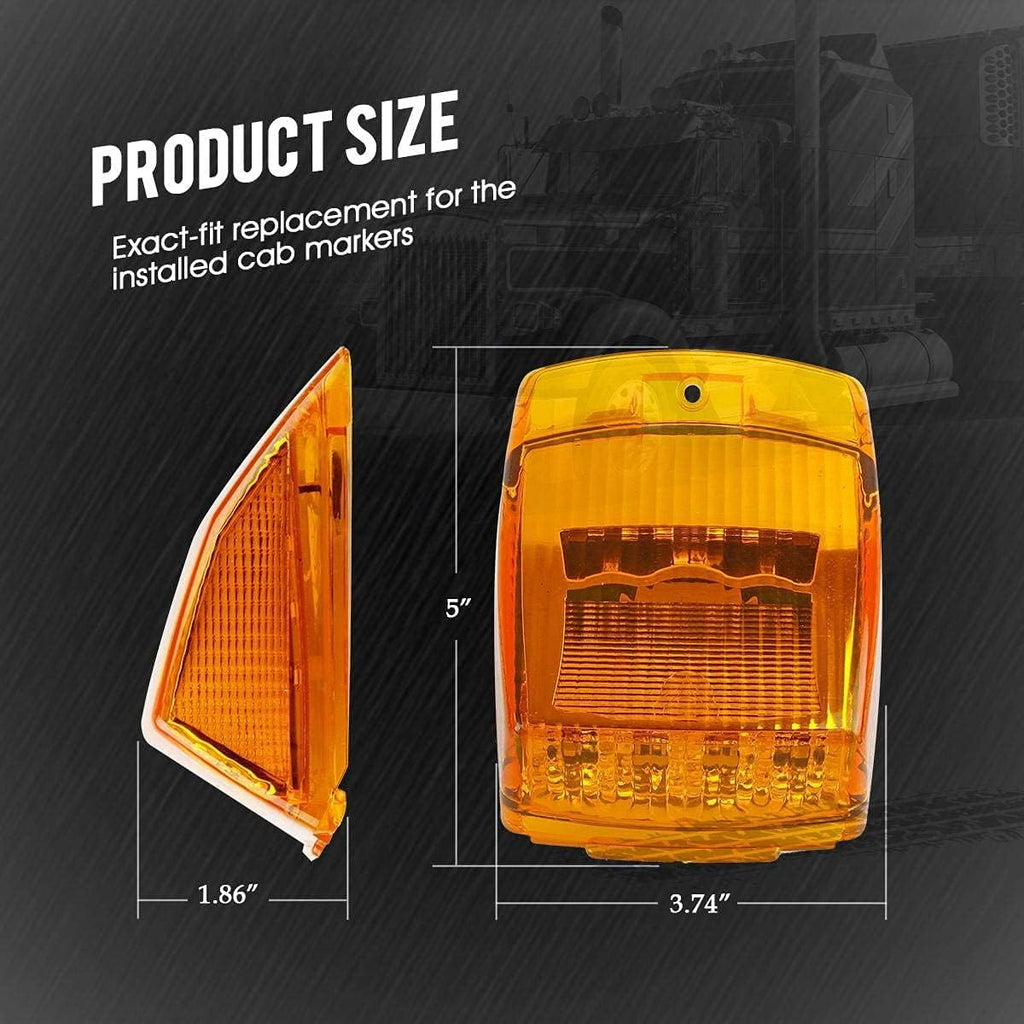 10Pcs Amber LED Side Marker Lights Chrome Surface Mount with Bullet Plugs S251