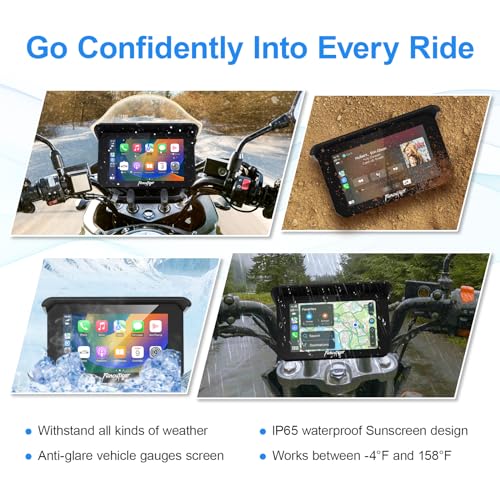 5" Waterproof Touch Screen Motorcycle Carplay Android Auto N3196