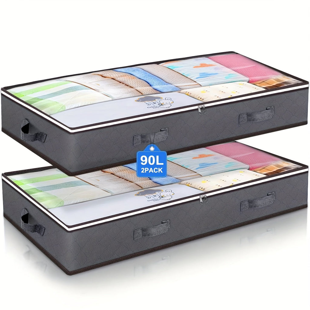2pcs Heavy-Duty Metal Underbed Storage Bags Y4875