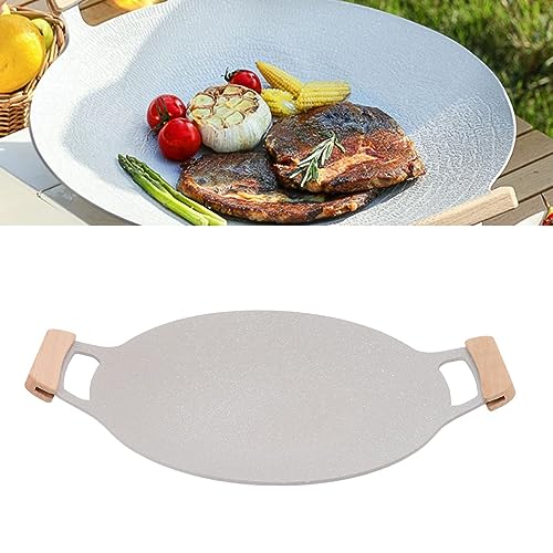 Nonstick Round Grill Pan with Wooden Handle W914