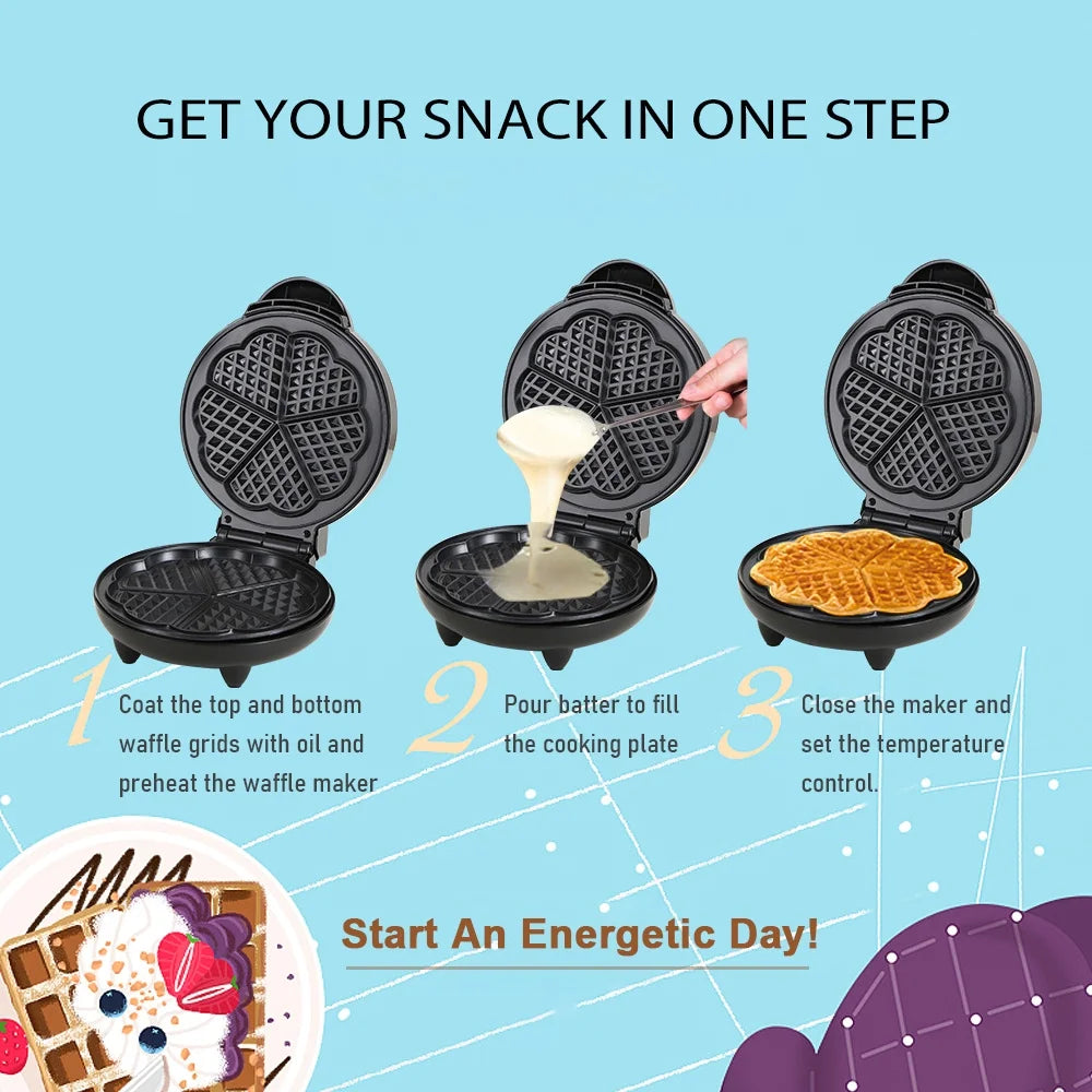 1000W Heart-Shaped Waffle Maker Y1774