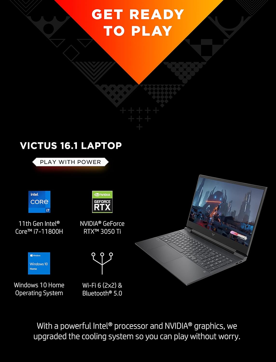 16 Gaming Laptop, NVIDIA GeForce RTX 3050 Ti, Intel Core i7, 8 GB RAM, 512 GB SSD, 144Hz Full HD Display A511