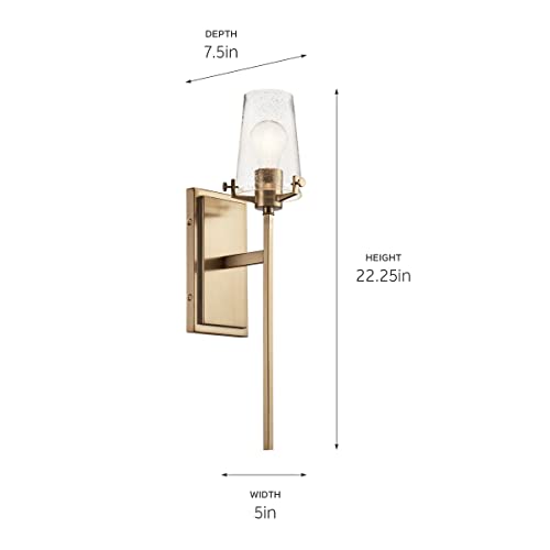 1 Light Wall Sconce with Clear Seeded Glass in Champagne Bronze K999