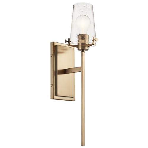 1 Light Wall Sconce with Clear Seeded Glass in Champagne Bronze K999