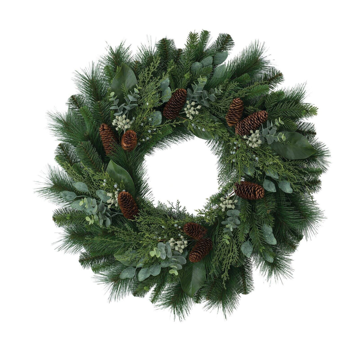 Mixed Pine and Eucalyptus Wreath O660