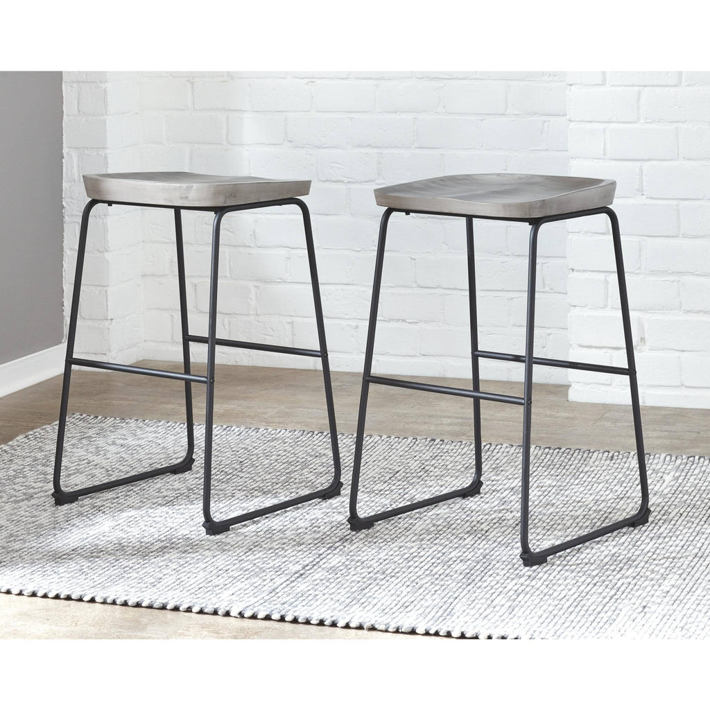 Tall Barstool Set of 2 Gray/Black J591