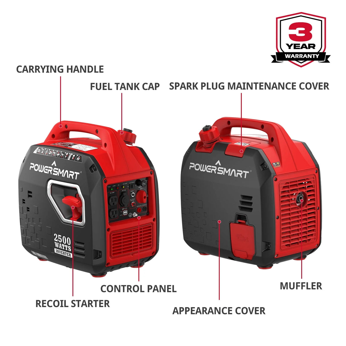 2500W Portable Inverter Gas Generator A105798