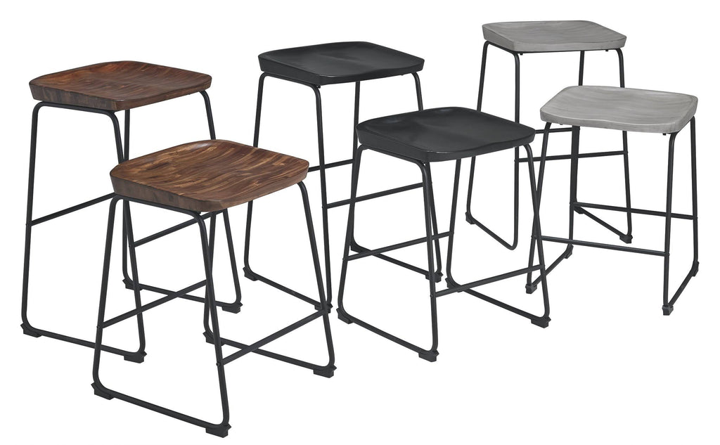 Tall Barstool Set of 2 Gray/Black J591