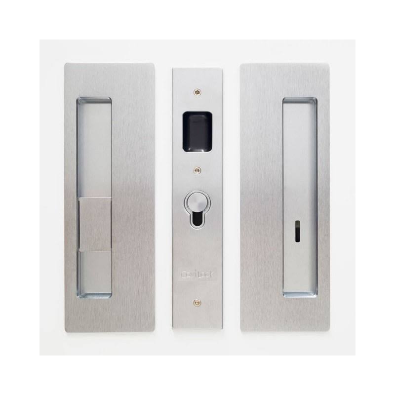 Satin Chrome Magnetic Privacy Pocket Door Pull Set M126