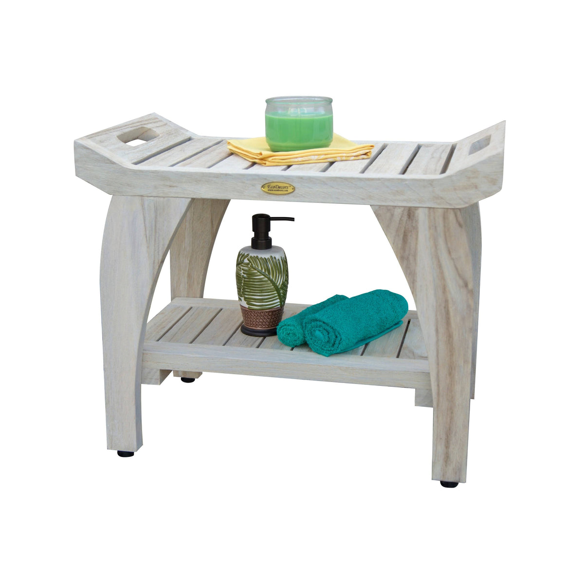 Off-White Teak Shower Bench R84434
