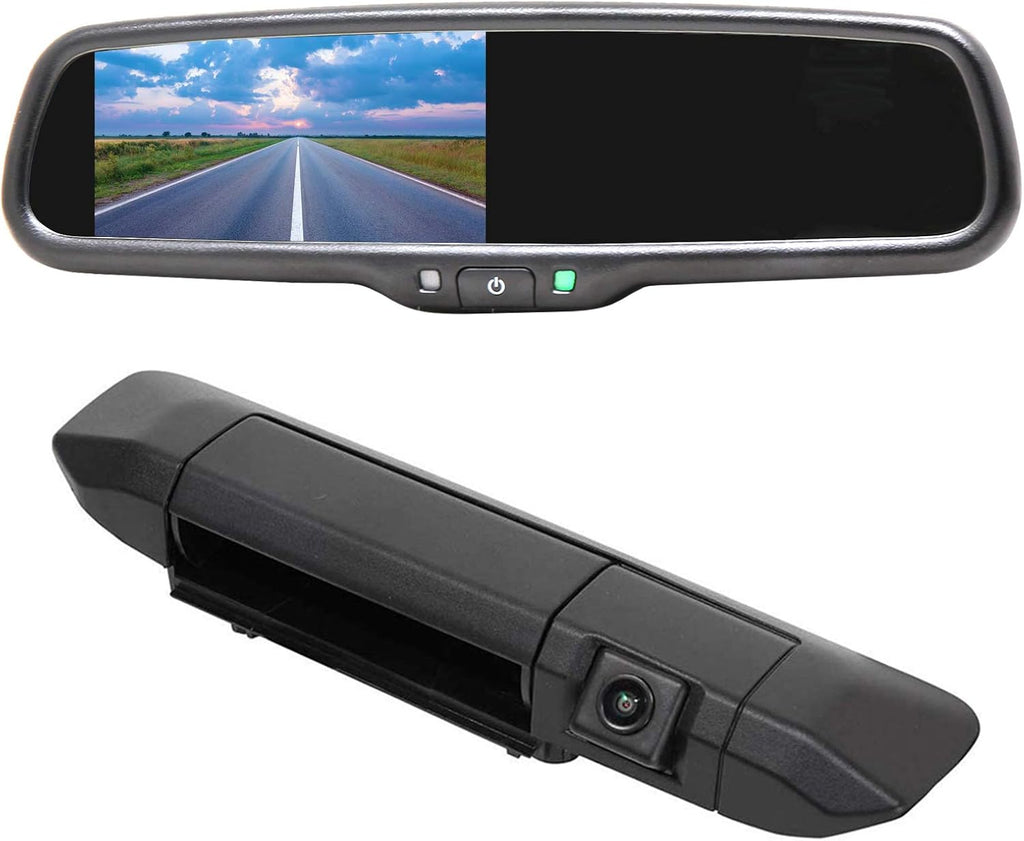Tailgate Handle Backup Reverse Camera with 4.3" LCD Mirror Monitor Y419497