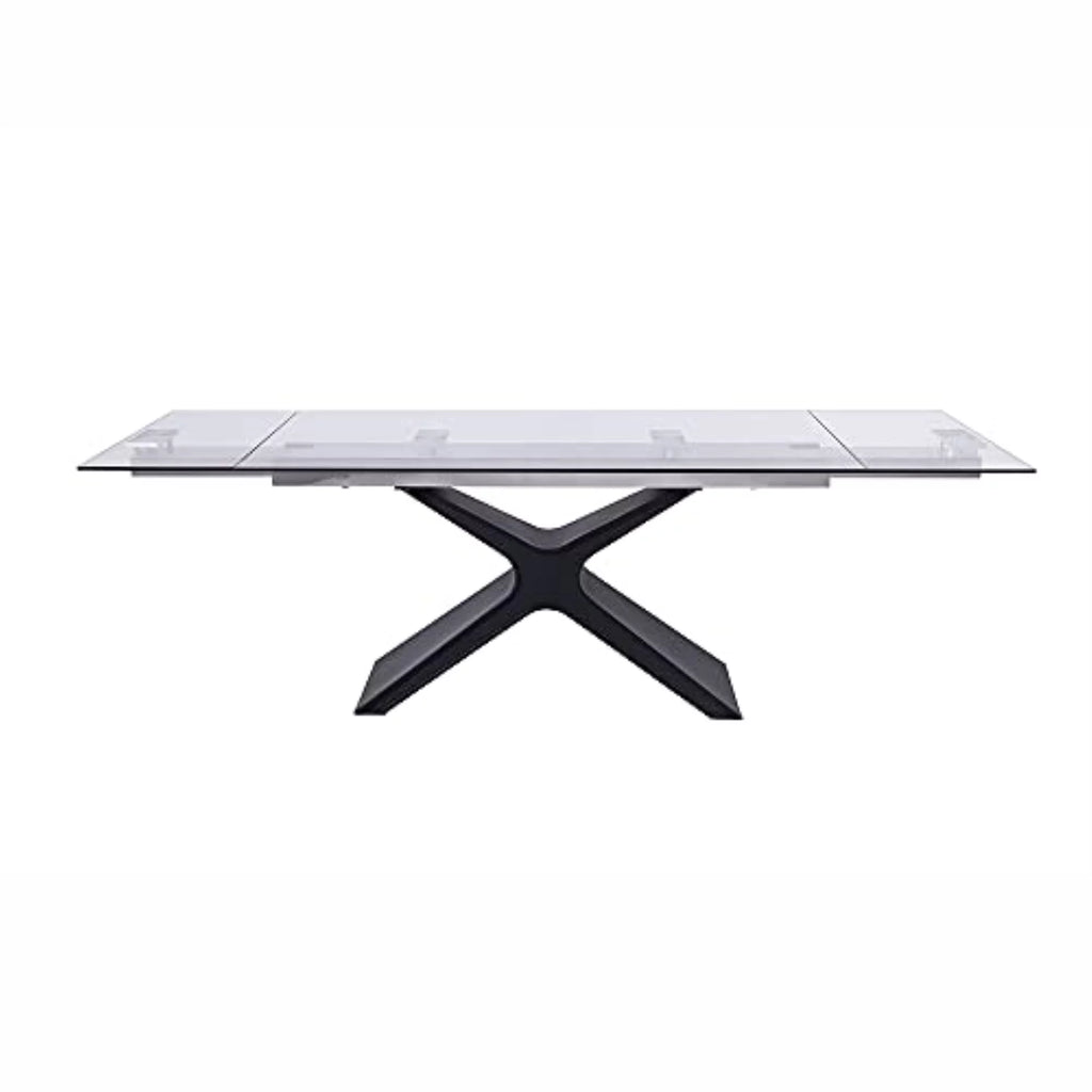 Tempered Clear Glass Extendable Dining Table X4752
