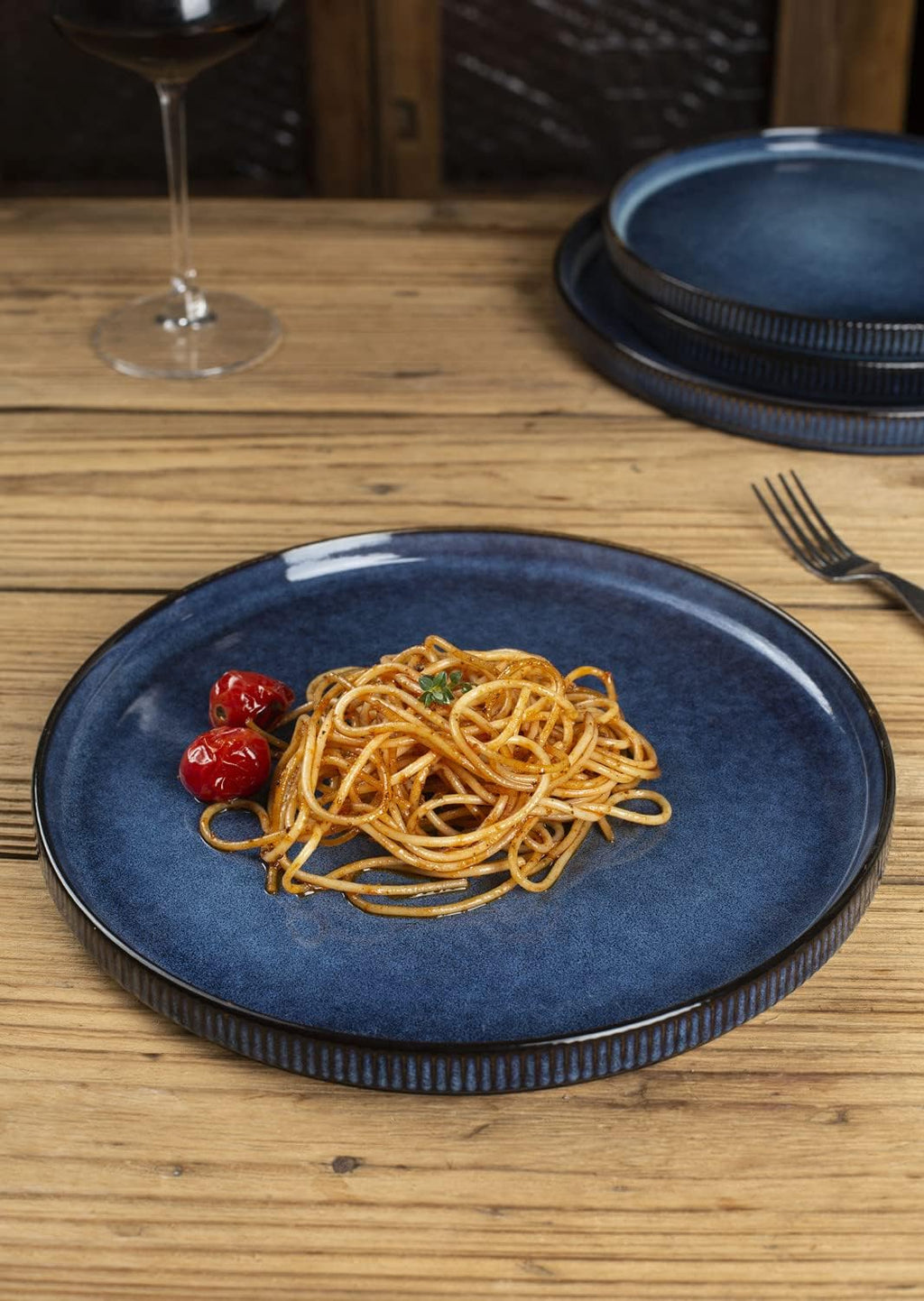 12 Piece Dinnerware Set with 10" Dinner Plates, Nebulas Blue W25018