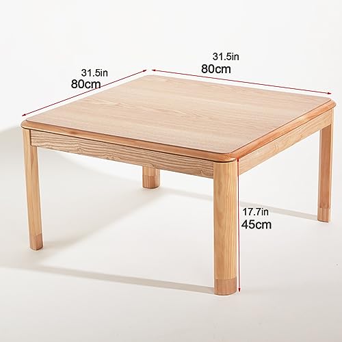 Kotatsu Table Blanket with Electric Heater, Japanese Furniture Futon Floor Table Set, Wooden Coffee Table F6681